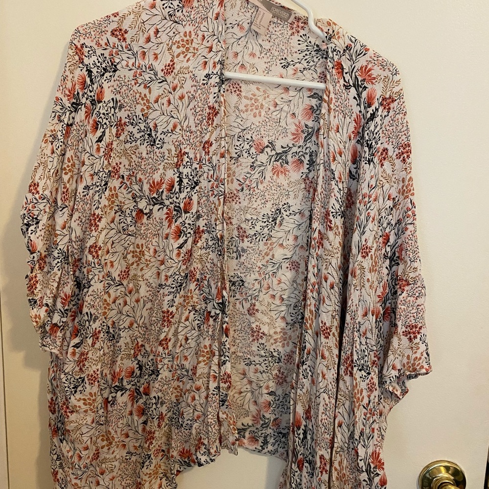 Floral Print short sleeve Kimono